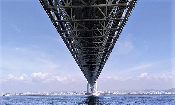 2021秋の四国ぐるり旅　真下から見る明石海峡大橋