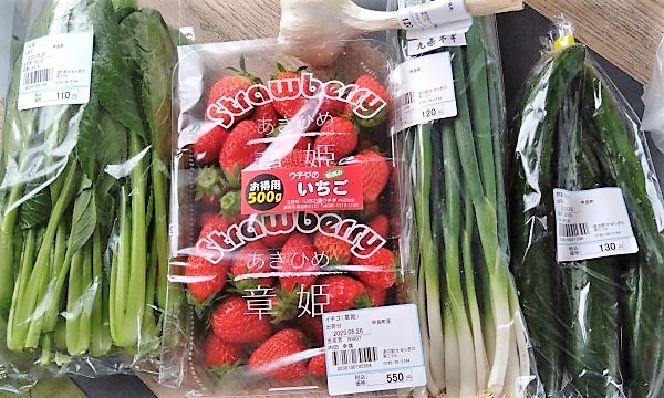 2023年初夏の四国旅①　道の駅せせらぎの里こうらの野菜といちご